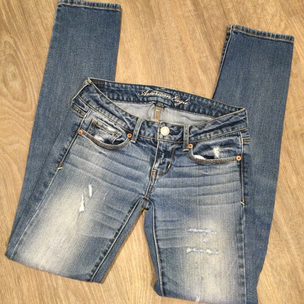 American Eagle low-rise skinny denim jeans 0